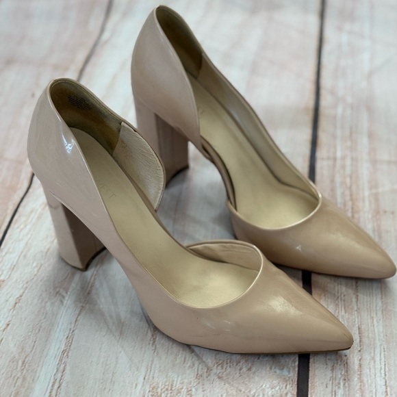 Nine West Shoes - Nine West Women's Heels Nude Sz 10 Anisax9 D’orsay Pointed Toe Block Heel